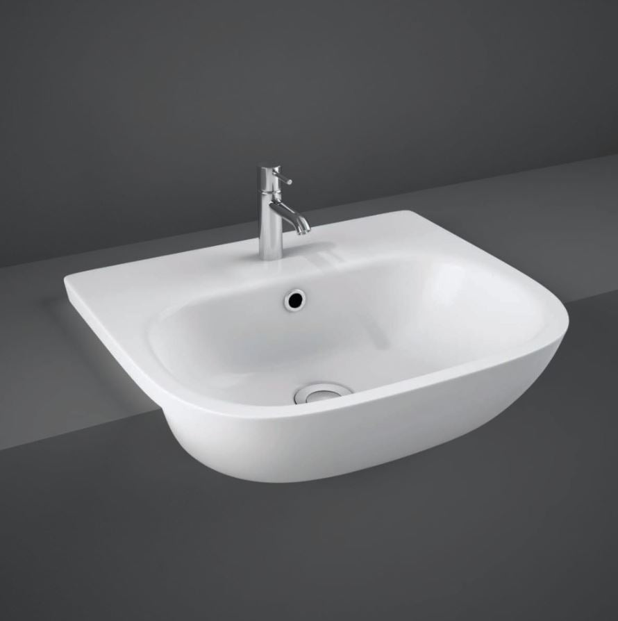 RAK Tonique 520mm Semi Recessed Basin 1 Tap-Hole