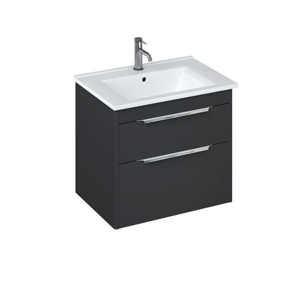 Shoreditch 65cm Double Drawer Vanity Unit - Matt Grey