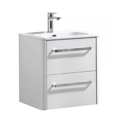 Essentials Suburb 500mm x 395mm Double  Drawer Mounted Cabinet White Gloss
