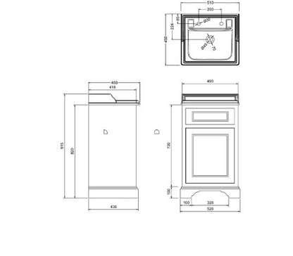 Burlington Freestanding 50cm Unit With Door - Matt White