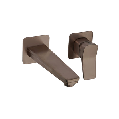 Just Taps Plus HIX Singler Lever Wall Mounted Basin Mixer (both plates included)