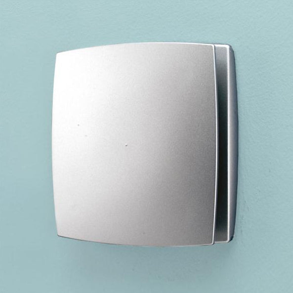 HIB Breeze Matt Silver Slimline Extractor Fan - Timer