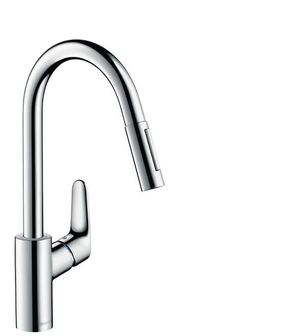 Hansgrohe Focus 1 Lever Kitchen Sink Mixer w/ Pull Out Spray
