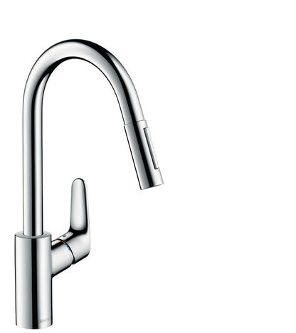 Hansgrohe Focus 1 Lever Kitchen Sink Mixer w/ Pull Out Spray