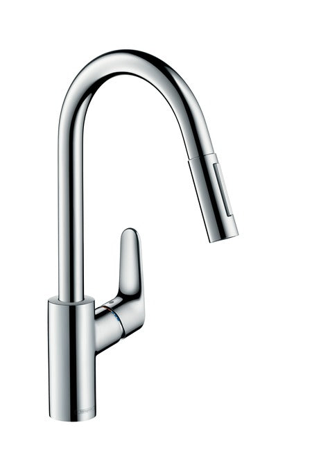 Hansgrohe Focus 1 Lever Kitchen Sink Mixer w/ Pull Out Spray