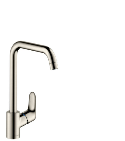 Focus Single Lever Kitchen Sink Mixer With Swivel Spout - Stainless Steel-Optic
