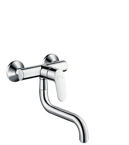 Hansgrohe Focus Single Lever Wall Mounted Kitchen Sink Mixer - Chrome