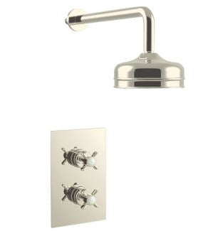Dawlish Concealed Valve with Deluxe Fixed Head Vintage Gold