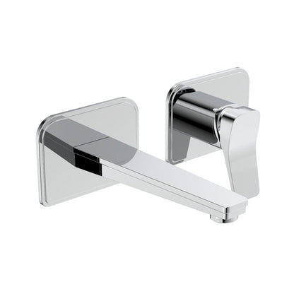 Just Taps Plus HIX Singler Lever Wall Mounted Basin Mixer (both plates included)
