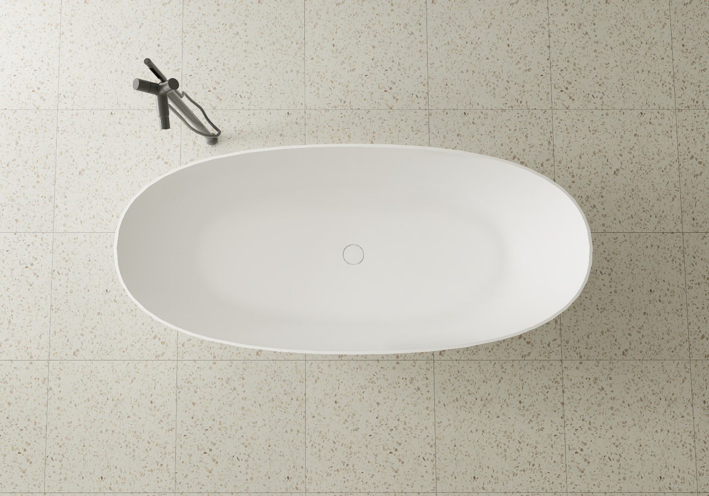 Luxe Stirling 1500 Oval Freestanding Solid Surface Bath