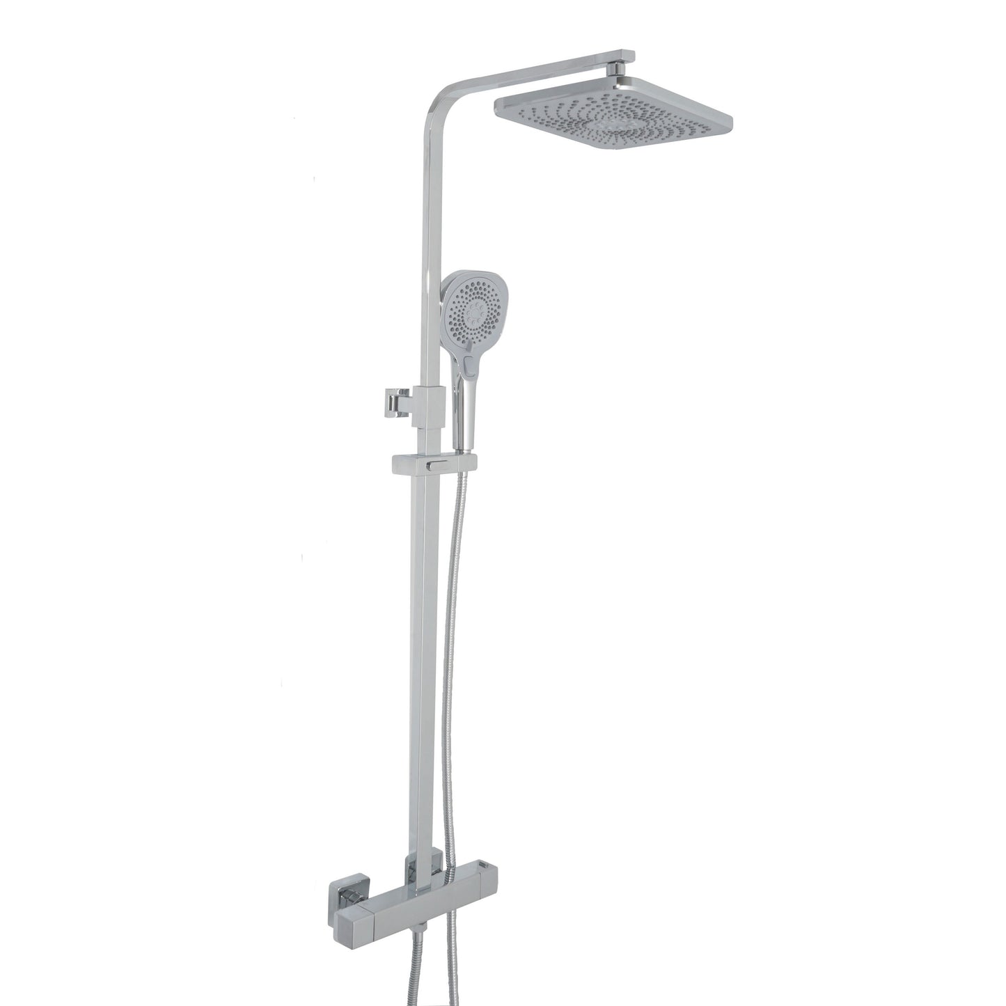 Just Taps Plus HIX Thermostatic 2 Outlets Bar Valve, Adjustable Riser and Multifunctional Shower Handle