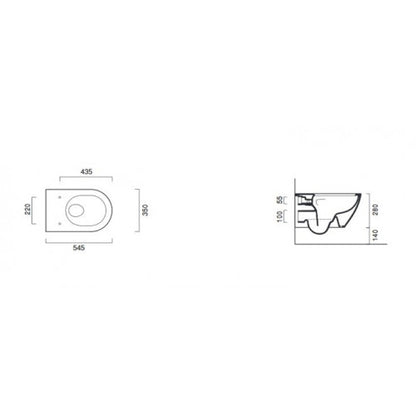 Catalano Sfera 350 x 545 Newflush Rimless Wall Hung WC