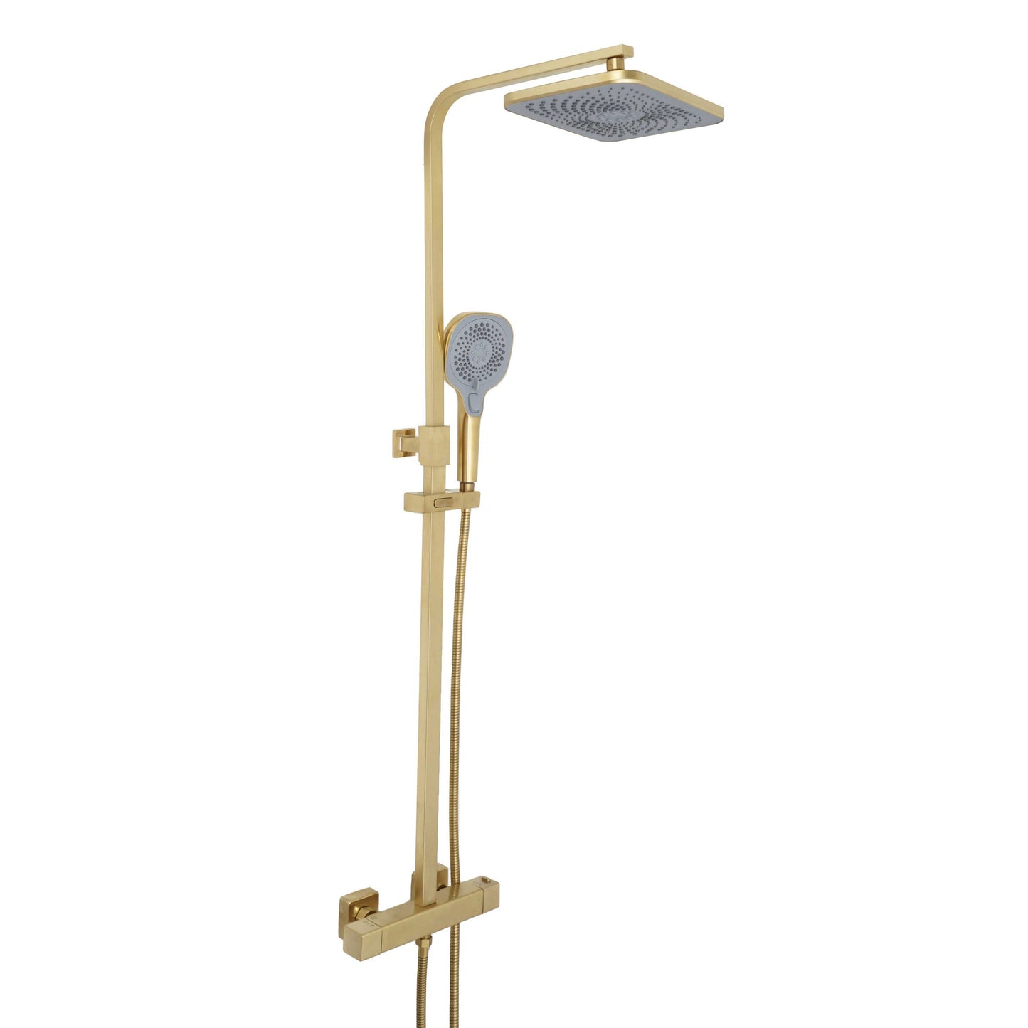 Just Taps Plus HIX Thermostatic 2 Outlets Bar Valve, Adjustable Riser and Multifunctional Shower Handle