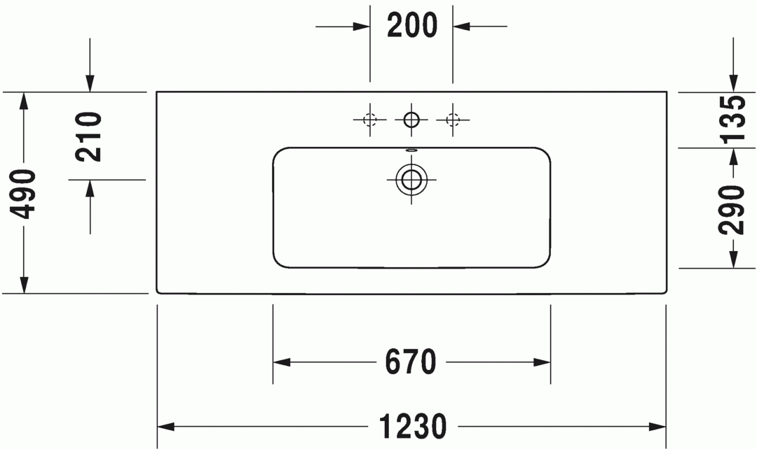 ME by Starck 1230 x 490 Furniture Washbasin