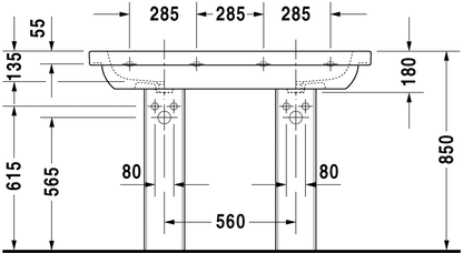 Duravit D-Code Double Basin With Full Pedestals 1200mm