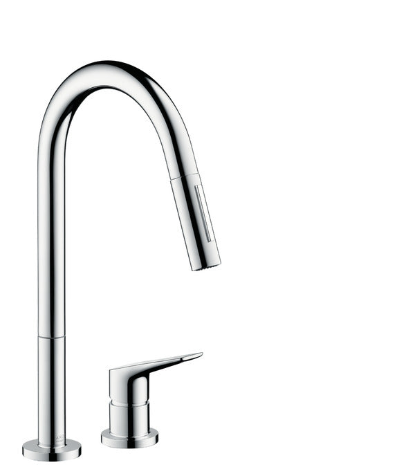 Hansgrohe Axor Citterio M Single 2-Hole Kitchen Sink Mixer With Pull Out Spray - Chrome