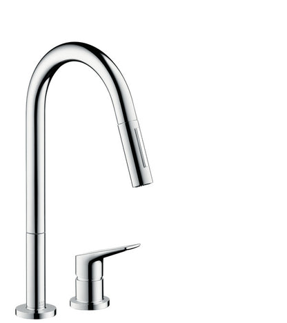 Hansgrohe Axor Citterio M Single 2-Hole Kitchen Sink Mixer With Pull Out Spray - Chrome