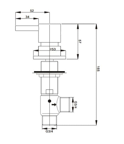 Crosswater Kai Lever Chrome Deck Mounted Panel Valves (Pair)