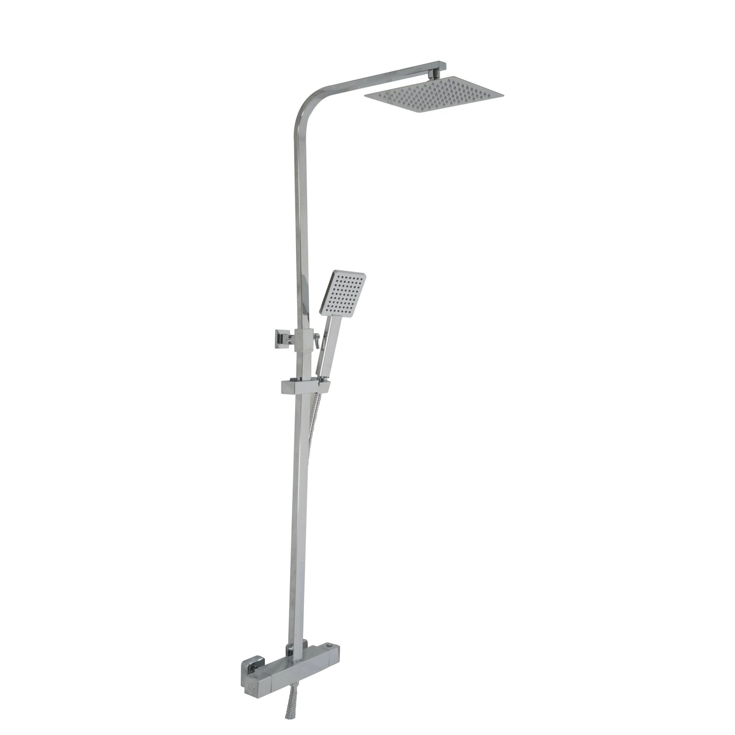 Just Taps Plus Athena Thermostatic Shower Mixer with Rigid Riser and Overhead Shower