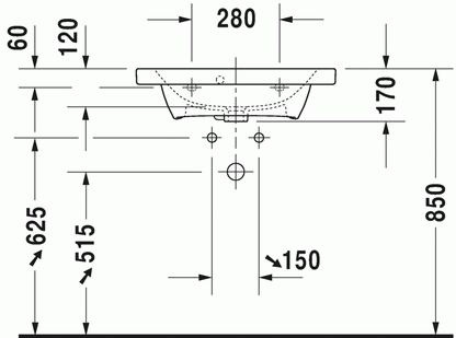 DuraStyle 635 x 400 Furniture Washbasin Compact