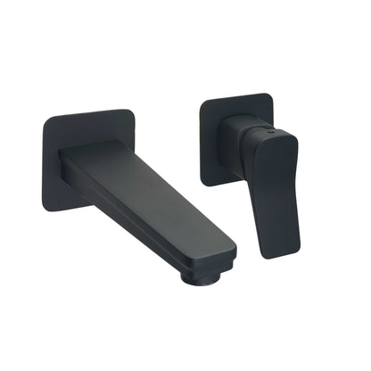 Just Taps Plus HIX Singler Lever Wall Mounted Basin Mixer (both plates included)