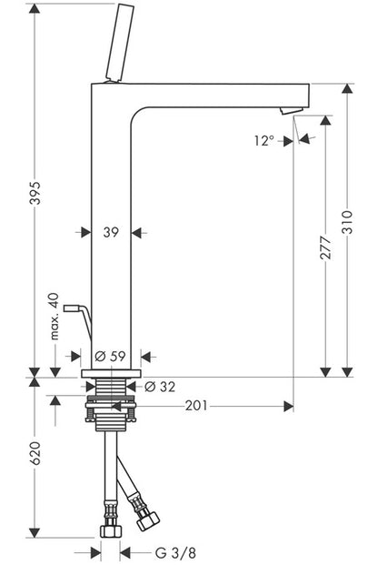 Hansgrohe Axor Citterio Tall Single Lever Basin Mixer 310