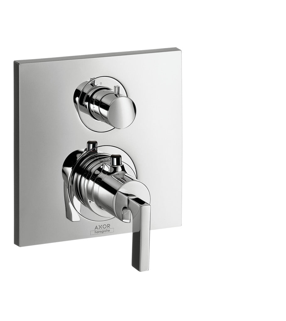 Hansgrohe Axor Citterio Chrome Concealed Thermostatic Shower Valve With Shut-Off Valve And Lever Handle