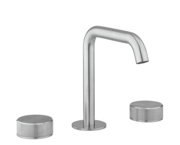 3ONE6 3 Hole Basin Mixer 3 Tap Holes-Brushed Stainless Steel