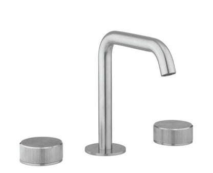 3ONE6 3 Hole Basin Mixer 3 Tap Holes-Brushed Stainless Steel