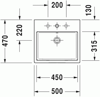 Vero Air 500 x 470 Furniture Washbasin Compact