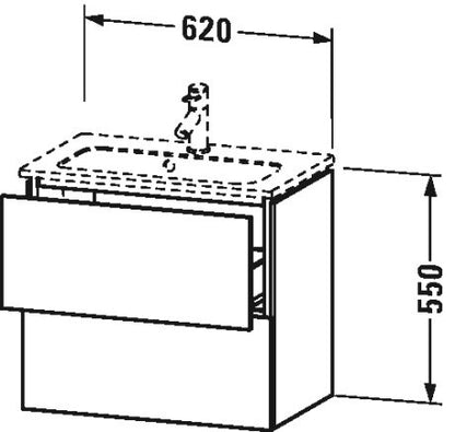 Duravit L-Cube Wall Mounted 620x391 Vanity Unit Only