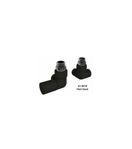 Matt Black Corner Profile Radiator Valves