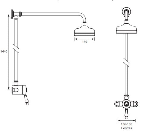 Glastonbury Thermostatic Shower Valve w/ Riser Kit