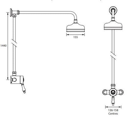 Glastonbury Thermostatic Shower Valve w/ Riser Kit