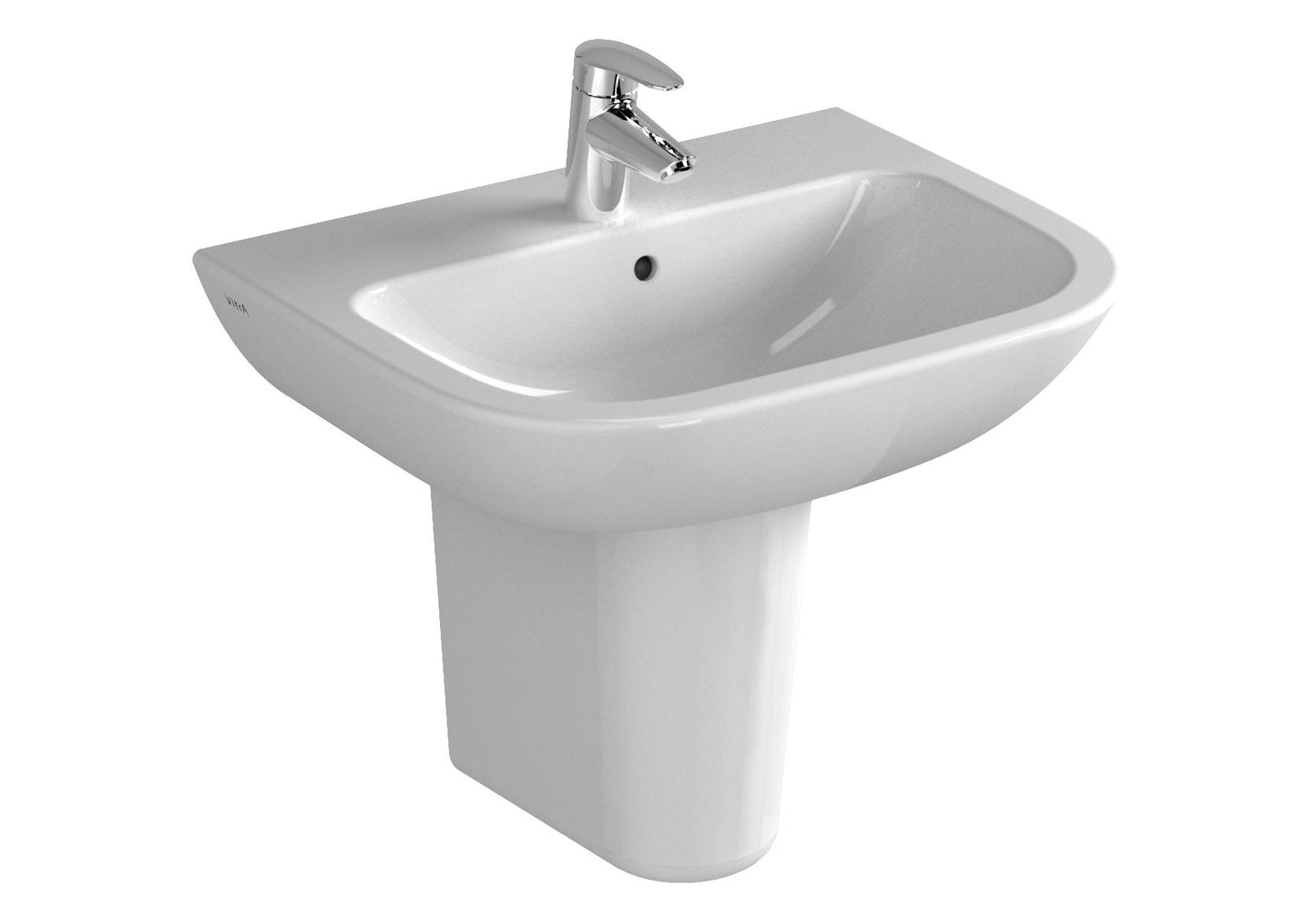 Vitra S20 550 x 440 Wash Basin with 1 Tap Hole - White