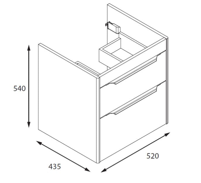 Shoreditch 550mm Double Drawer Vanity unit - White