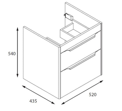 Shoreditch 550mm Double Drawer Matt Grey