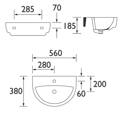 Stamford 560mm Basin 1TH
