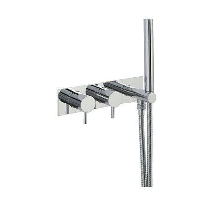 Just Taps Plus Florence Thermostatic Concealed 2 Outlet Shower Valve with Attached Handset