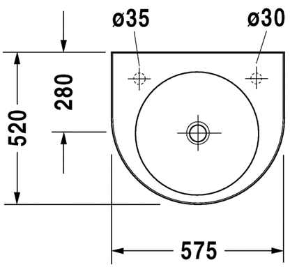 Duravit Architec 575 x 520mm Washbasin w/ Overflow