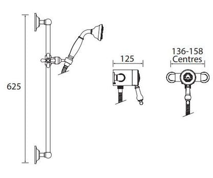 Glastonbury Exposed Thermostatic Shower Valve with Riser Kit
