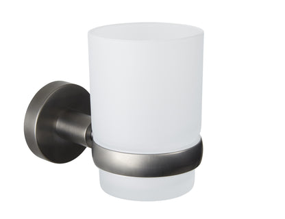 Circular 118mm Tumbler Holder in Brushed Black Chrome