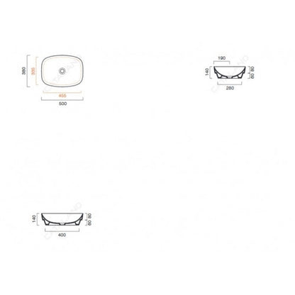 Green Lux 500 x 380mm Satin White Basin