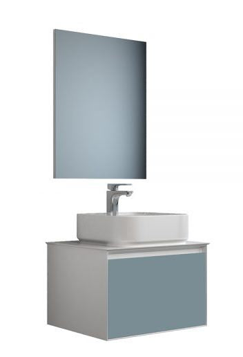 Essentials Essence 600mm Single Drawer Cabinet in Duck Egg Blue Only