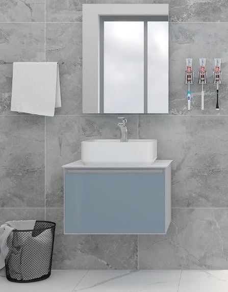 Essentials Essence 600mm Single Drawer Cabinet in Duck Egg Blue Only
