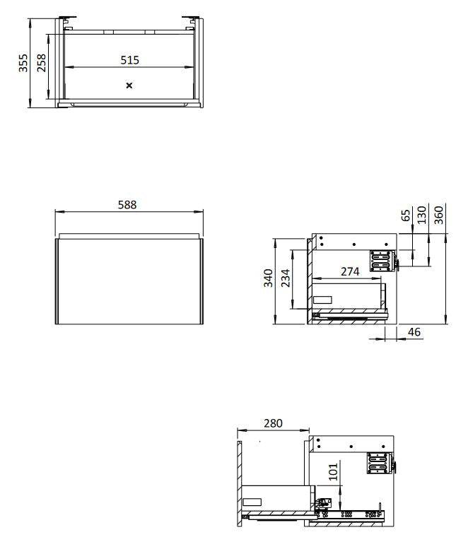 Elegant Storage Solutions- Mada Matt White 600mm Vanity Unit