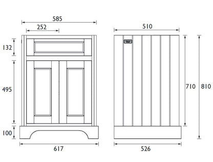 Wilton 600mm Freestanding Maritime Blue