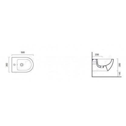 Catalano Sfera 350 x 500 Wall Hung Bidet
