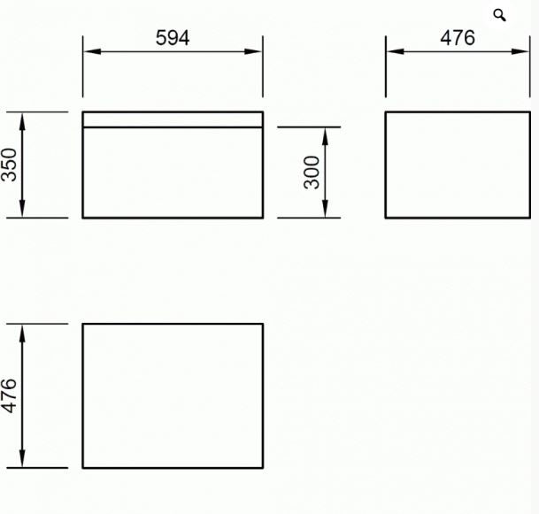 Essentials Flite 600x480mm Wall Unit, White Gloss (No Basin)
