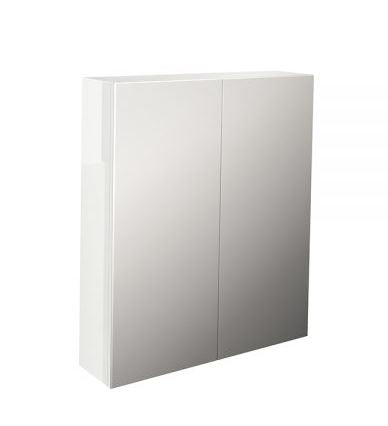 Essentials Echo Single Door 800 x 700mm Mirror Cabinet in White Gloss